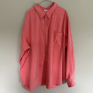 Velour Pink Woman Shirt Blouse Size 3X